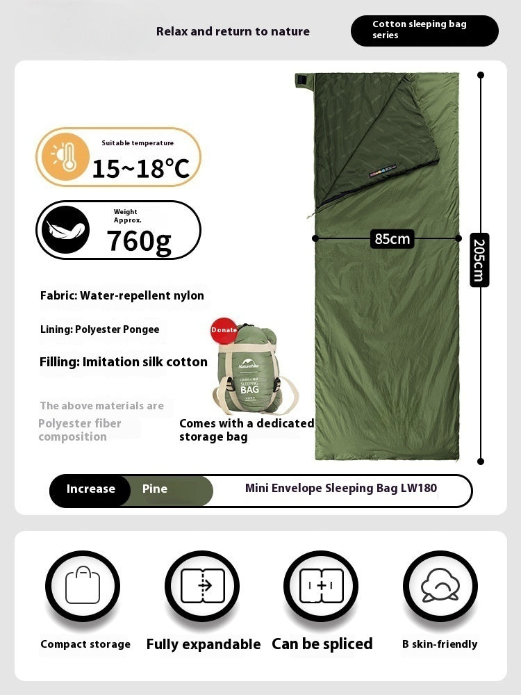 Summer Thin Envelope Sleeping Bag Outdoor Travel Portable Quilt