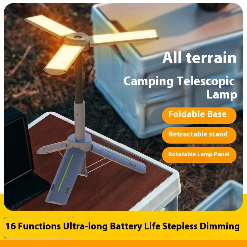 Multifunctional Rechargeable Three-leaf Bracket Camping Lantern