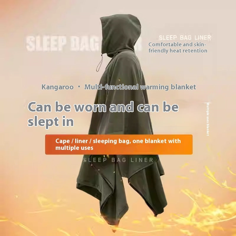 Multifunctional Thermal Camping Blanket Wearable Cold-Proof Cloak