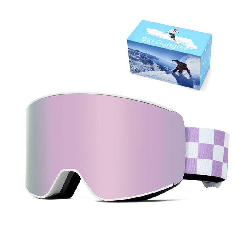 Spherical Double-Layer Anti-Fog Ski Goggles for Winter Sports