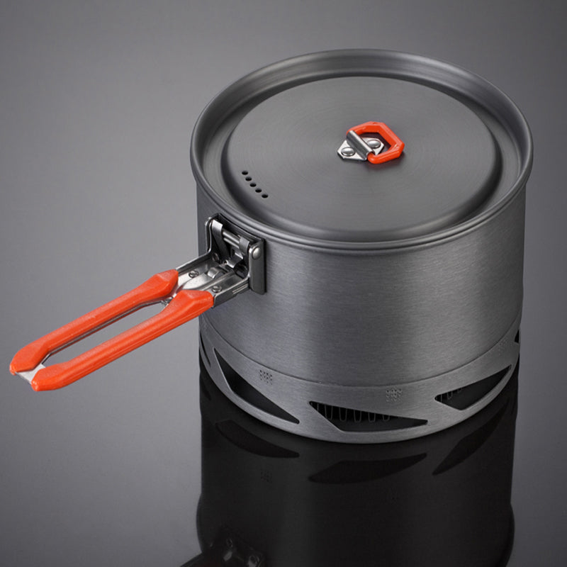 Camping Cookware and Utensil Set with Pot, Kettle, and Tableware