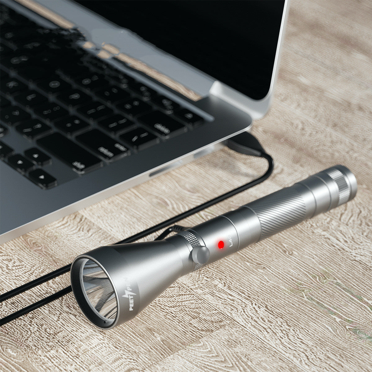 Rechargeable USB Waterproof Long-Range Camping Compass Flashlight