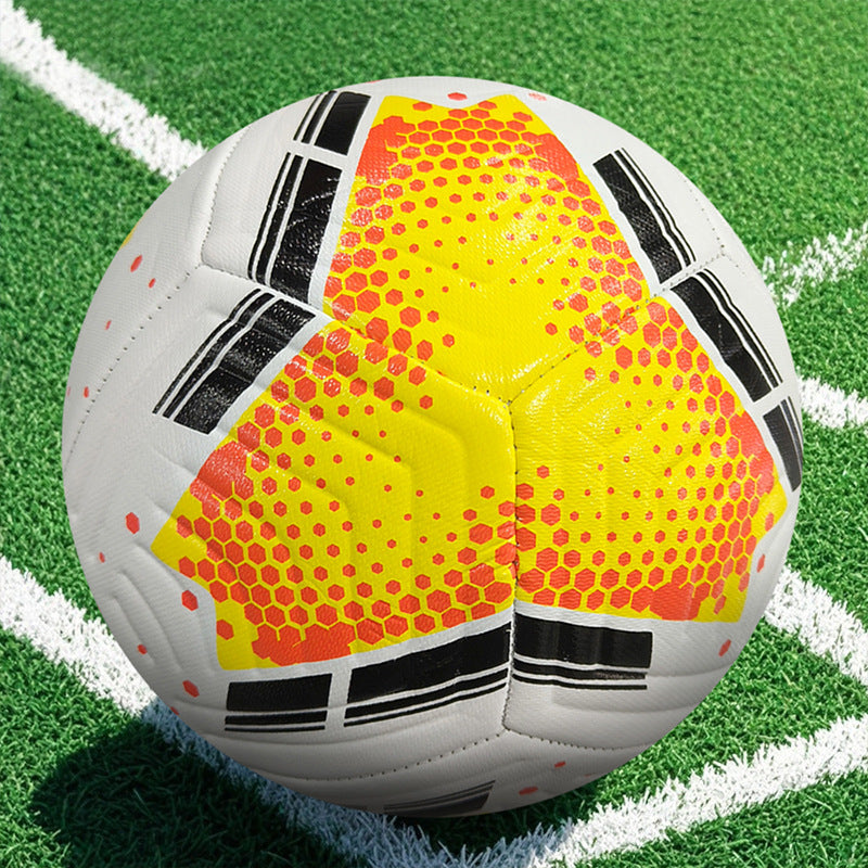 Youth Standard No. 5 PVC Soccer Ball, Machine-Sewn, Minimalist Design