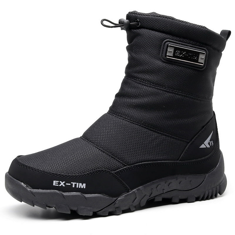 Men’s Waterproof Short Snow Boots with Fleece Lining for Skiing and Hiking