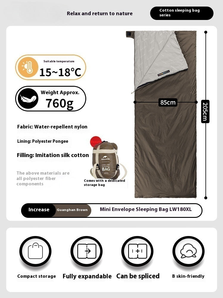 Summer Thin Envelope Sleeping Bag Outdoor Travel Portable Quilt