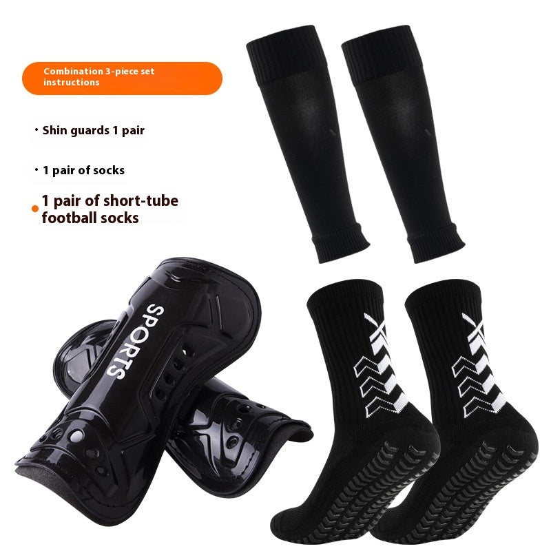 Long Soccer Shin Guard Set With Non-Slip Grip Socks