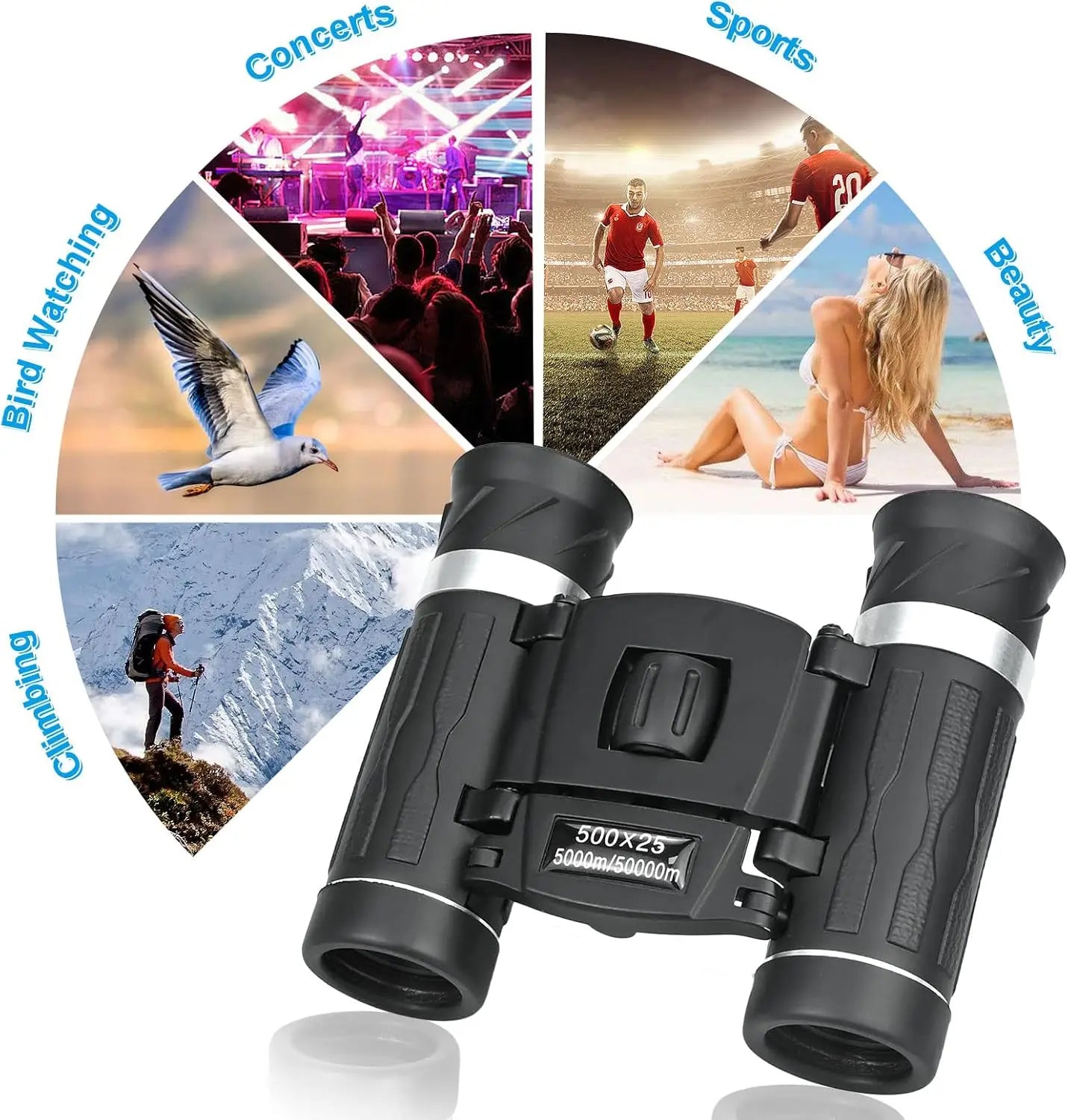 Portable HD Zoom Binoculars for Long Distance Outdoor Viewing