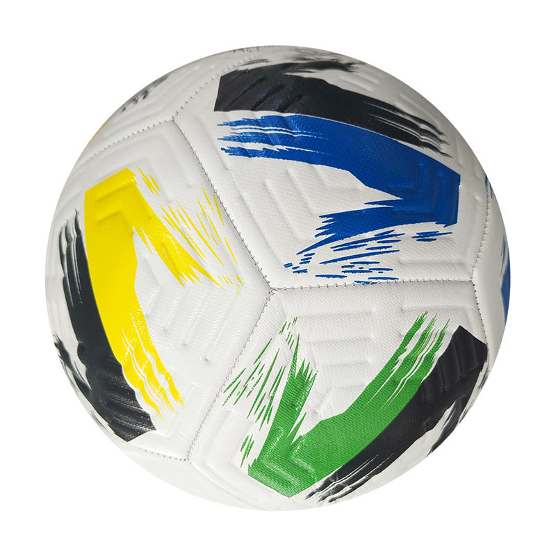 Youth Standard No. 5 PVC Soccer Ball, Machine-Sewn, Minimalist Design