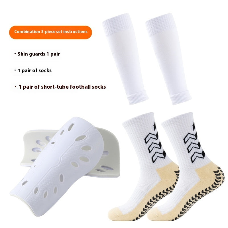 Long Soccer Shin Guard Set With Non-Slip Grip Socks