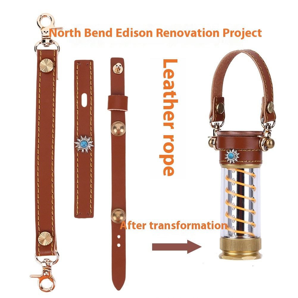 3-Piece Camping Lantern Set With Leather Hanging Rope