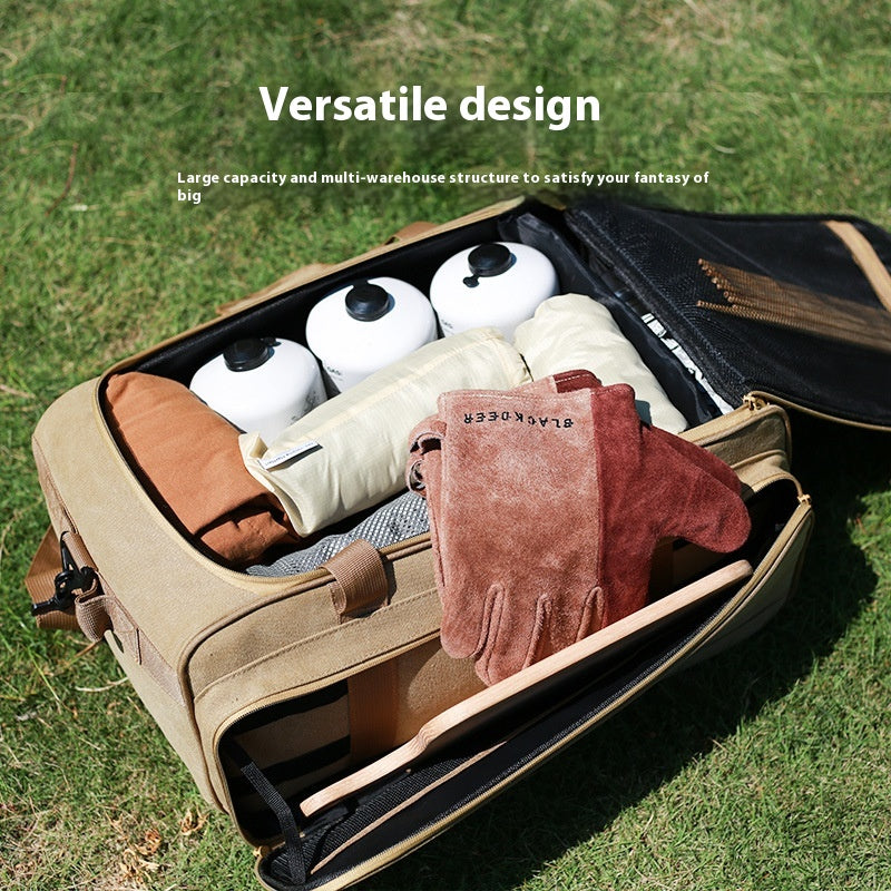 Outdoor Camping Thickened Tableware Set with Gas Stove, Cookware, and Picnic Bag