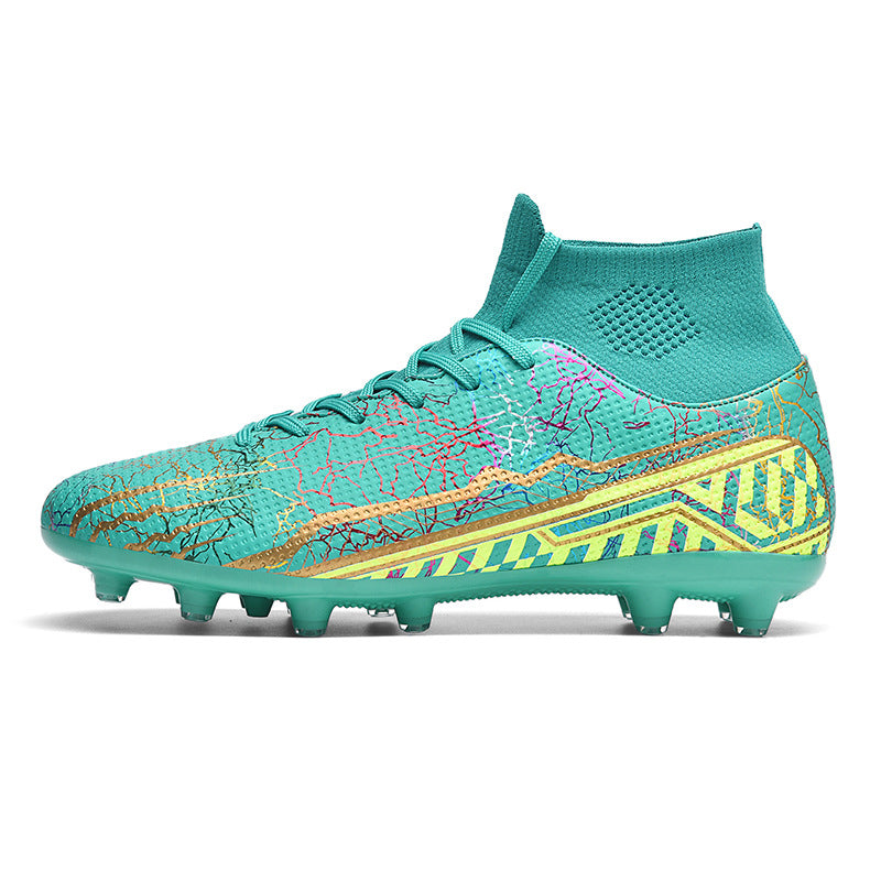 High-Top Youth Soccer Shoes with Turf Spikes for Better Traction