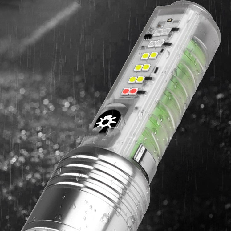 Rechargeable LED Laser Pointer UV Flashlight Waterproof Camping Light