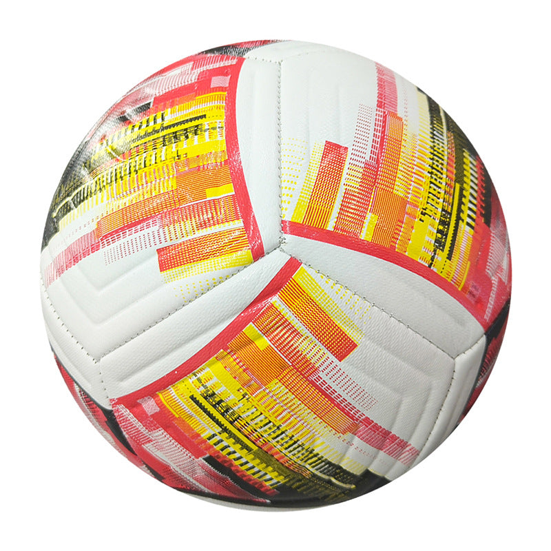 Youth Standard No. 5 PVC Soccer Ball, Machine-Sewn, Minimalist Design