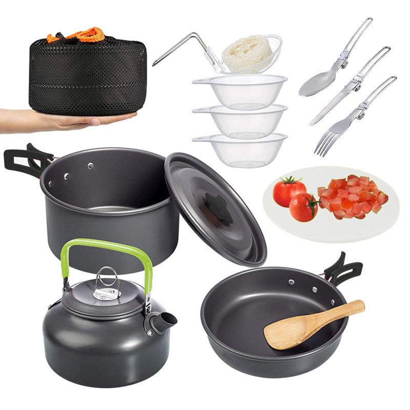 Camping Cookware Combo Set with Folding Mini Pot