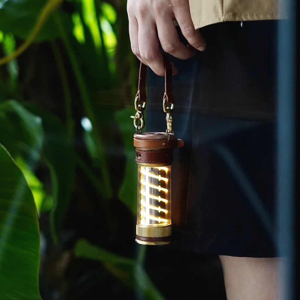 3-Piece Camping Lantern Set With Leather Hanging Rope