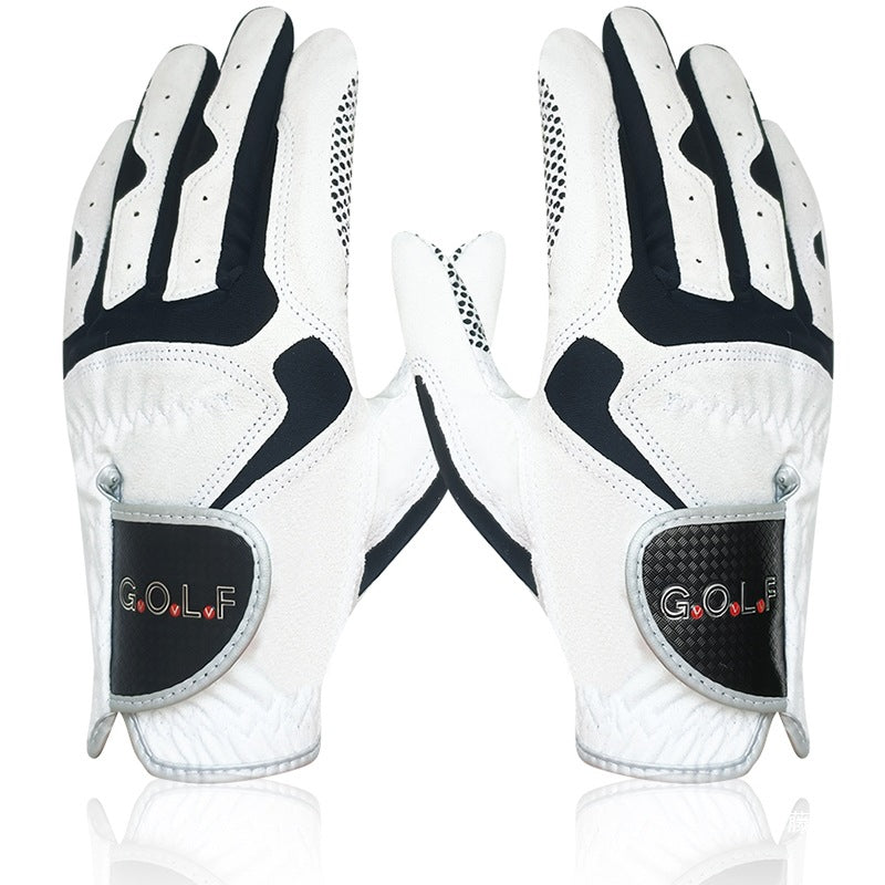 Breathable Microfiber Golf Gloves with Non-Slip Grip Particles