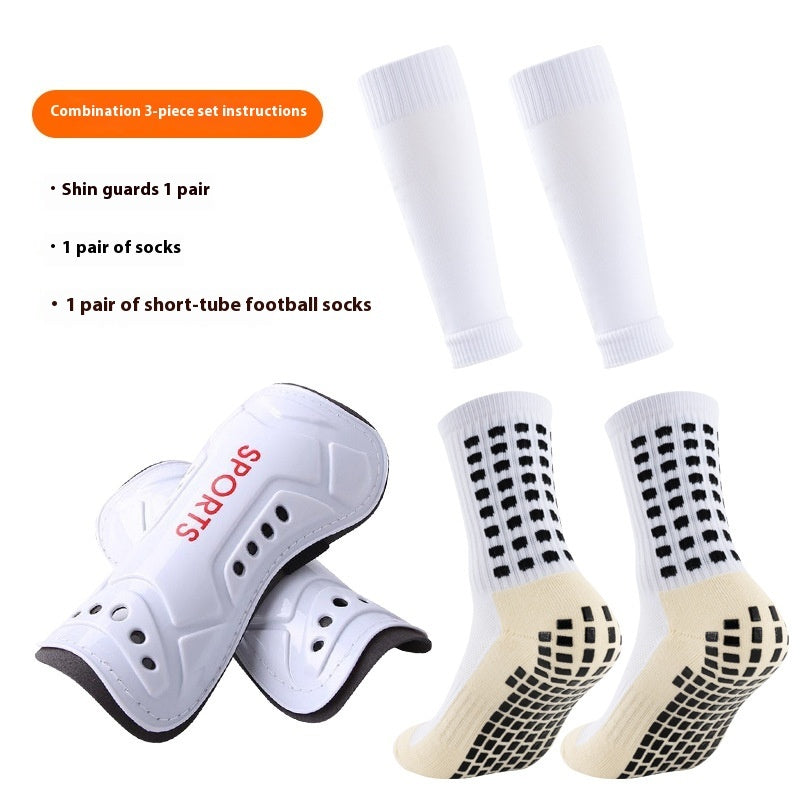 Long Soccer Shin Guard Set With Non-Slip Grip Socks