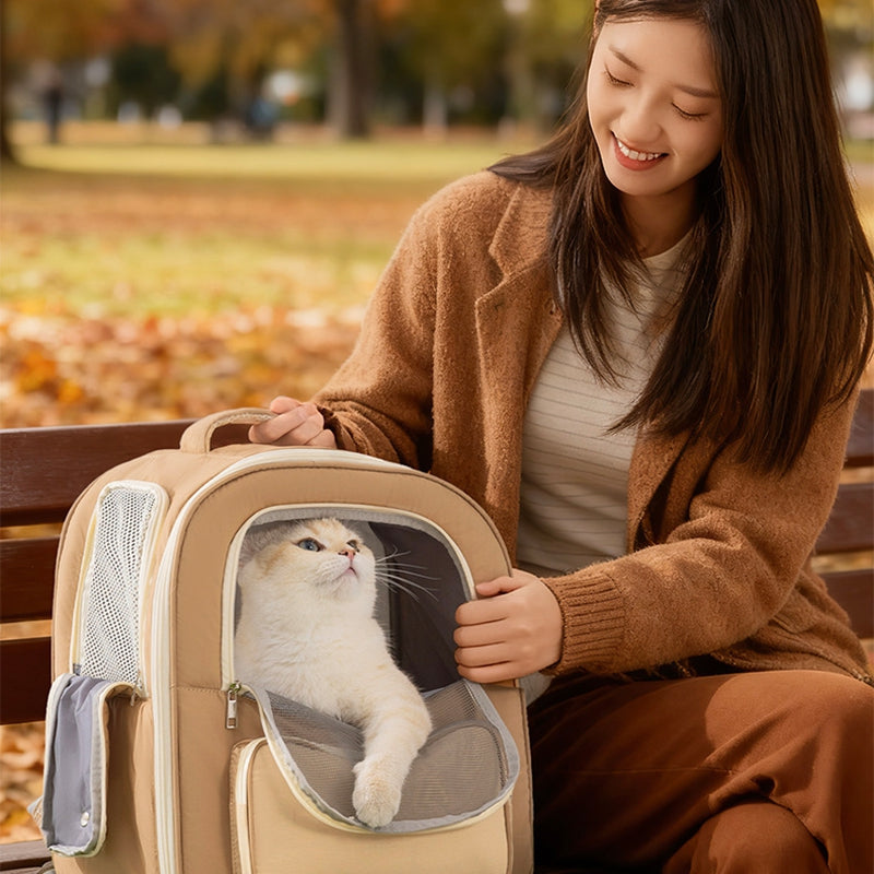 Breathable Warm Pet Travel Backpack with Mesh Window