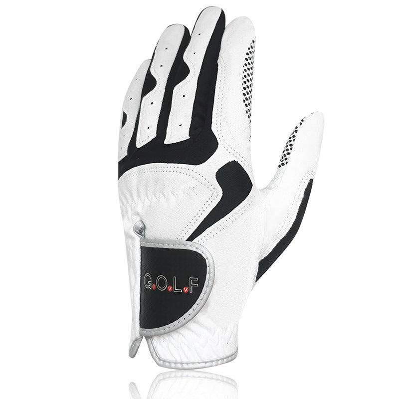 Breathable Microfiber Golf Gloves with Non-Slip Grip Particles