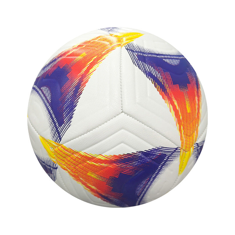 Youth Standard No. 5 PVC Soccer Ball, Machine-Sewn, Minimalist Design