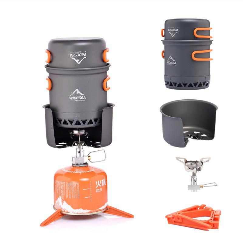 Widesea Outdoor Camping Cookware Set with Heat-Collecting Energy-Efficient Design