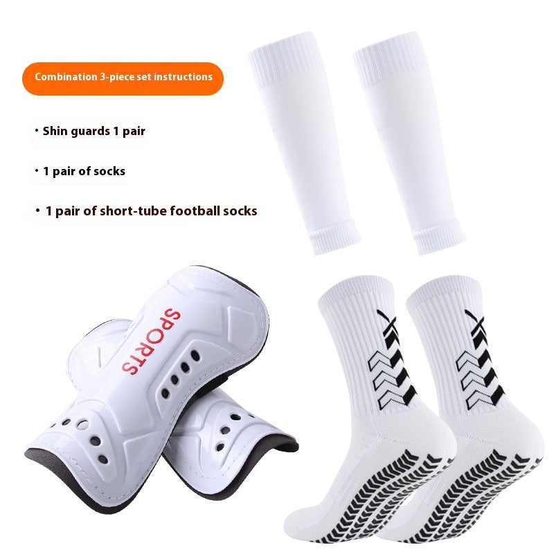 Long Soccer Shin Guard Set With Non-Slip Grip Socks