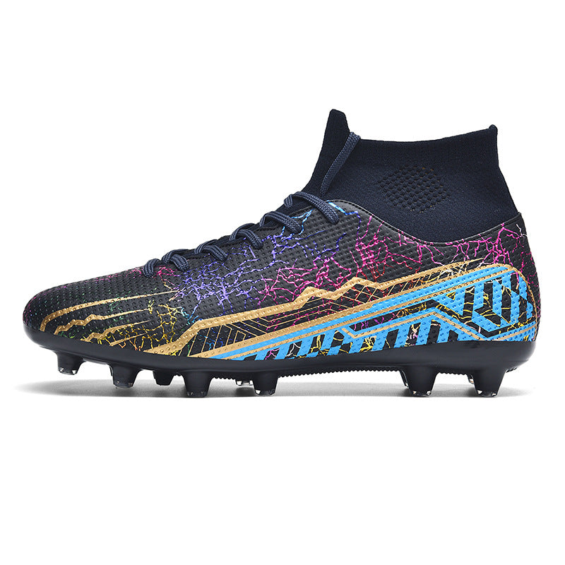 High-Top Youth Soccer Shoes with Turf Spikes for Better Traction