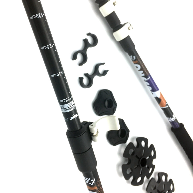 SPORTSHUB 1PC Aluminium Alloy 3-Section Telescopic Ski Poles
