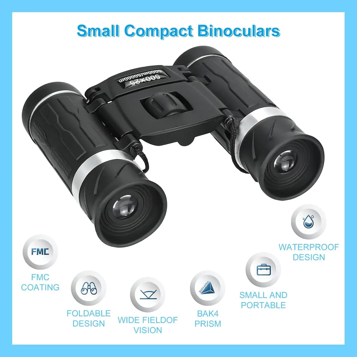 Portable HD Zoom Binoculars for Long Distance Outdoor Viewing