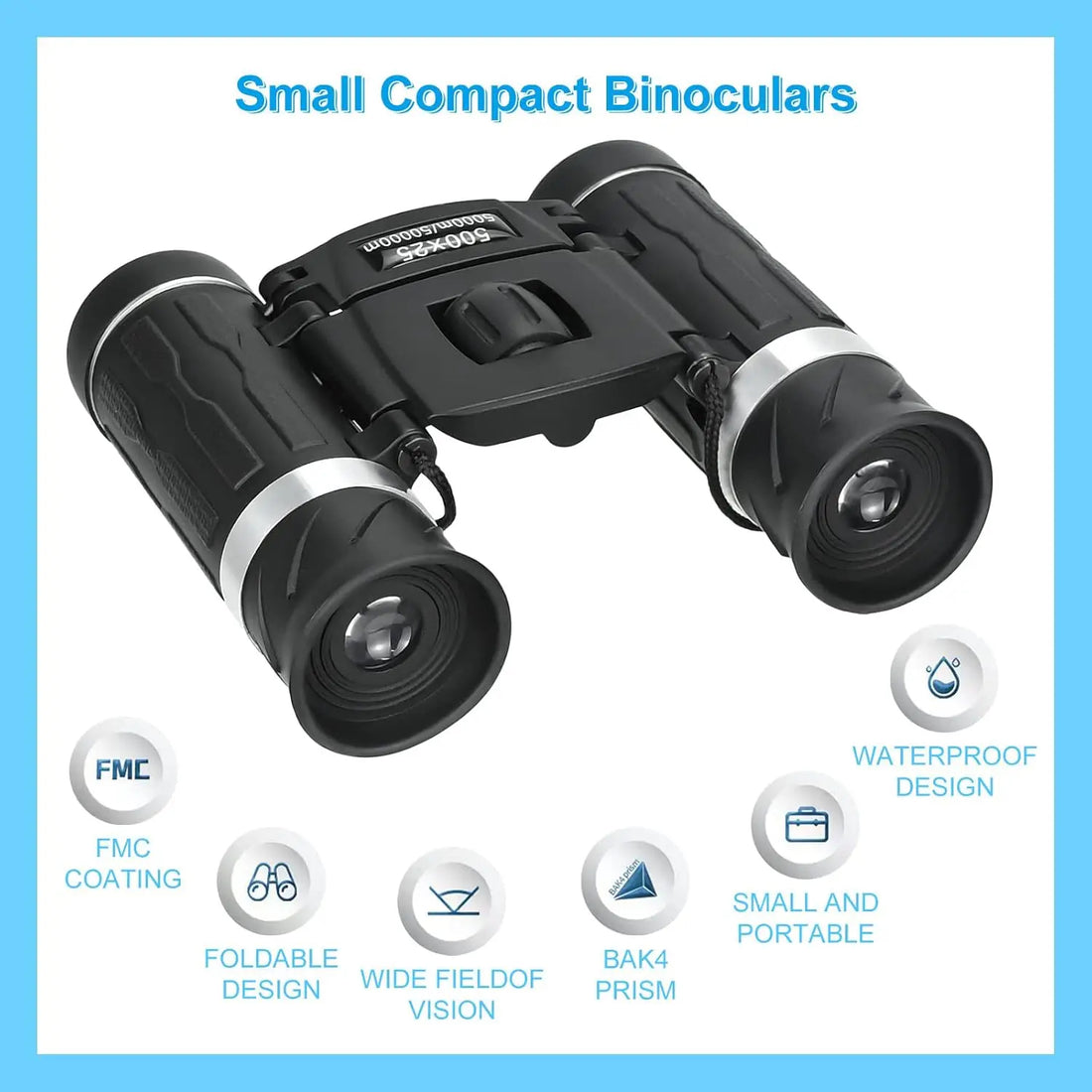 Portable HD Zoom Binoculars for Long Distance Outdoor Viewing