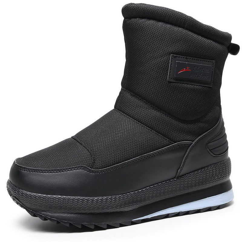 Men’s Waterproof Short Snow Boots with Fleece Lining for Skiing and Hiking