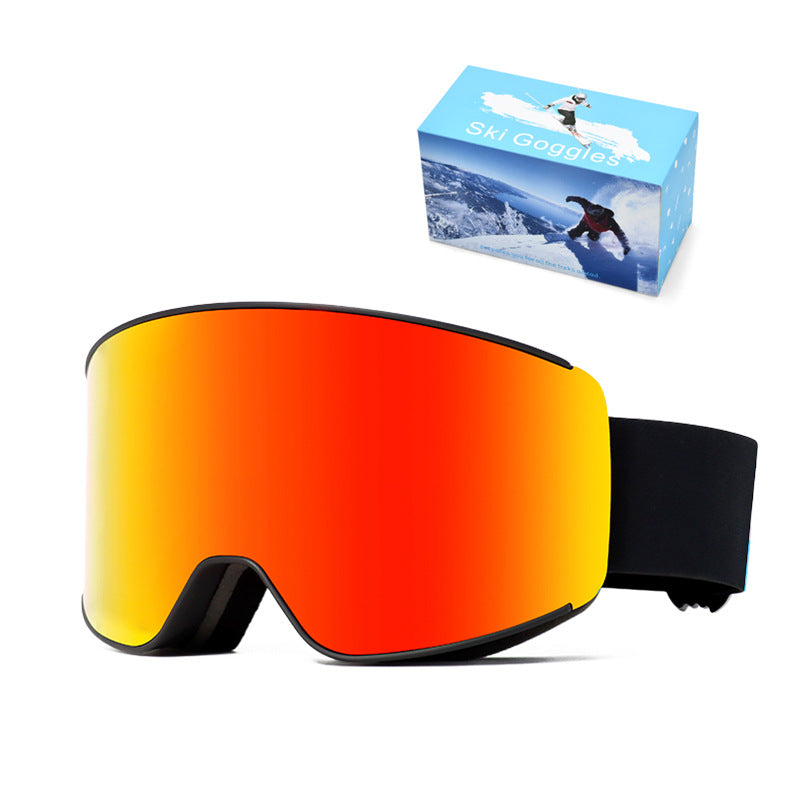 Spherical Double-Layer Anti-Fog Ski Goggles for Winter Sports