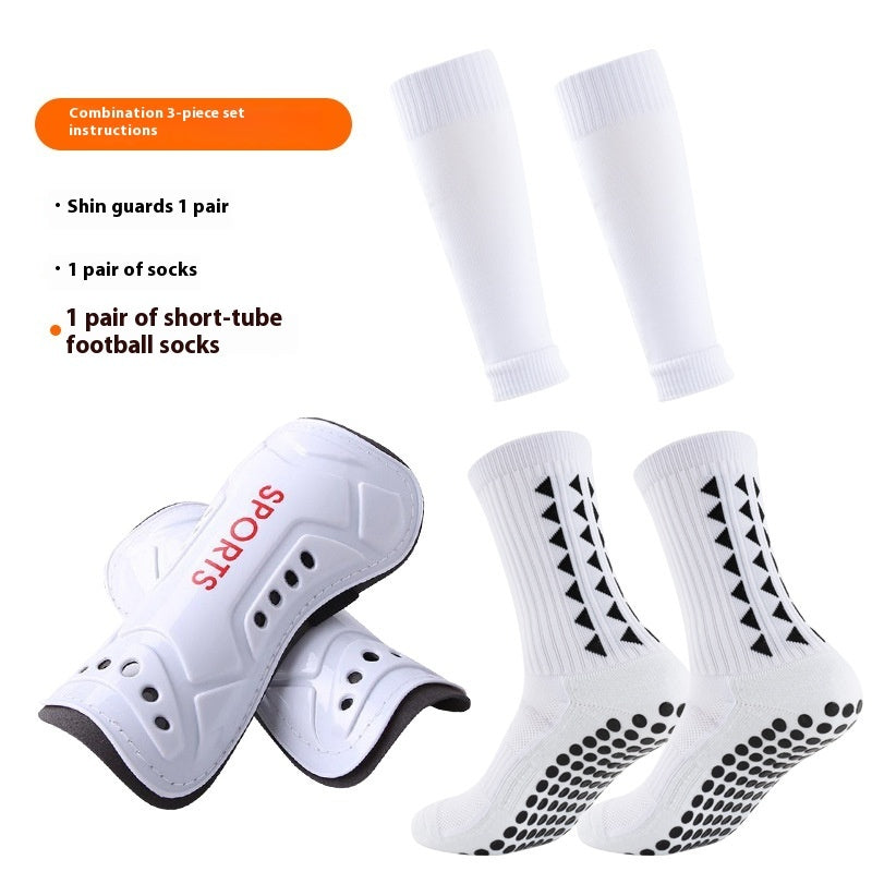 Long Soccer Shin Guard Set With Non-Slip Grip Socks