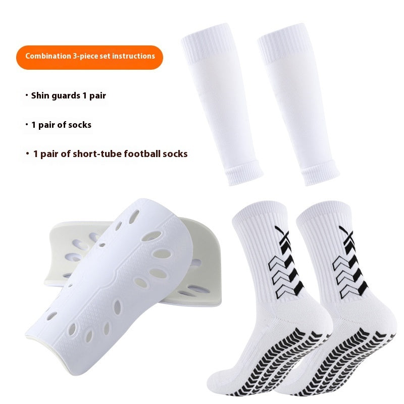 Long Soccer Shin Guard Set With Non-Slip Grip Socks