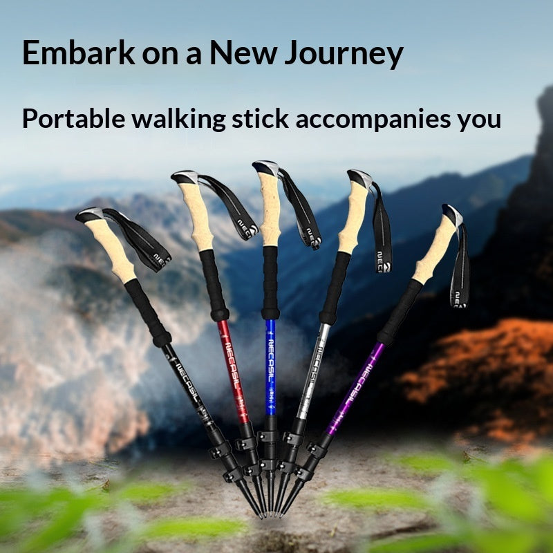 Outdoor Telescopic 3-Section Trekking Poles for Unisex Hiking