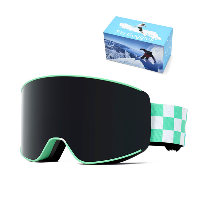 Spherical Double-Layer Anti-Fog Ski Goggles for Winter Sports