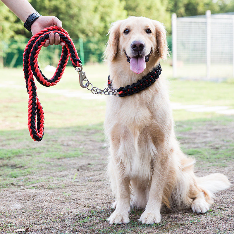 Heavy-Duty Nylon Braided Pet Collar and Leash Set