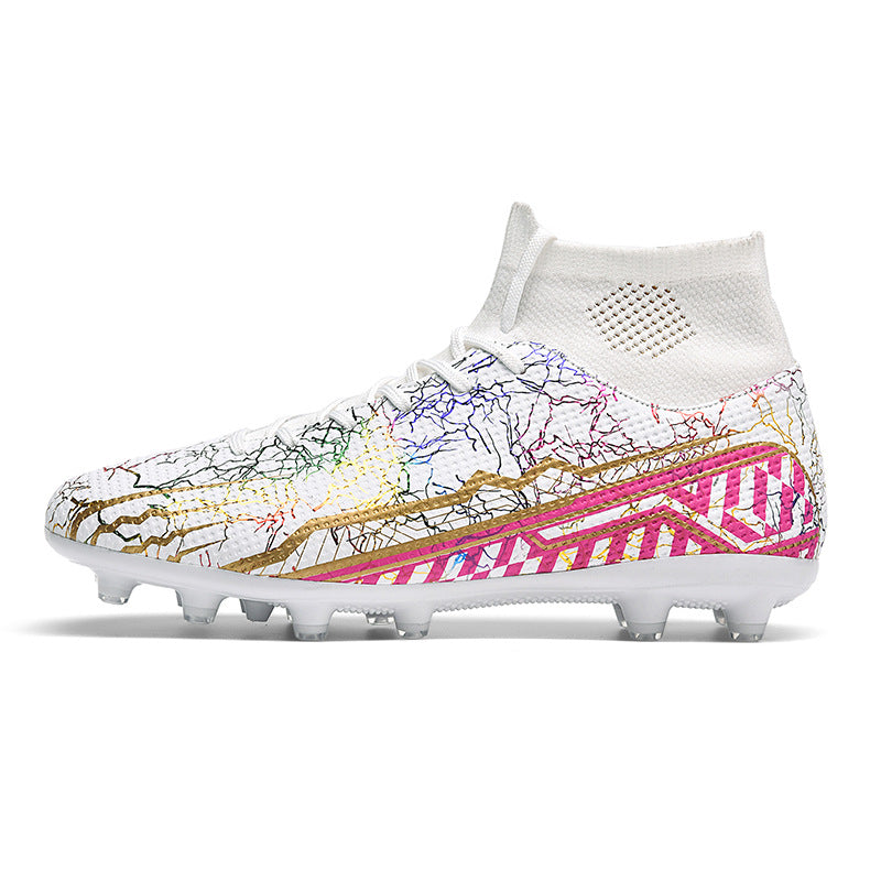 High-Top Youth Soccer Shoes with Turf Spikes for Better Traction