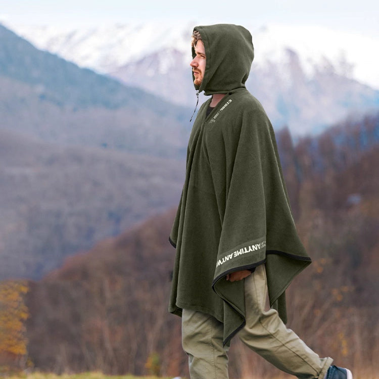 Multifunctional Thermal Camping Blanket Wearable Cold-Proof Cloak