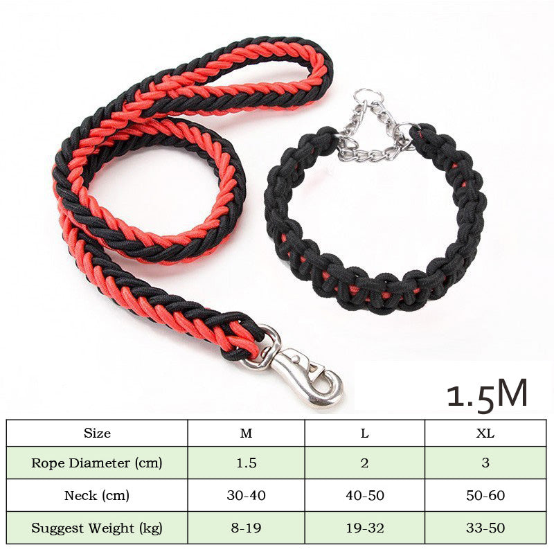 Heavy-Duty Nylon Braided Pet Collar and Leash Set