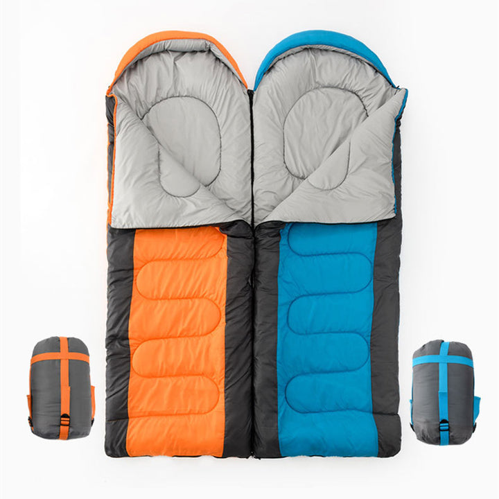 Outdoor Hooded Interlocking Camping Envelope Sleeping Bag