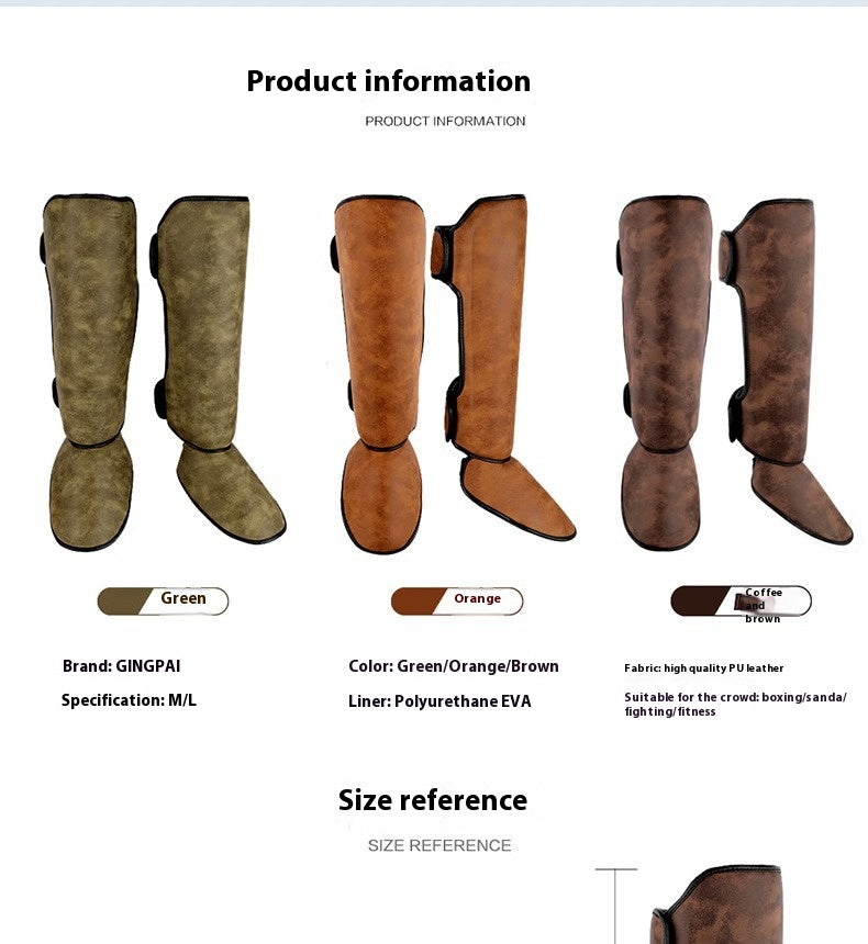 Thickened Shin Guards for Fighting and Boxing Protection