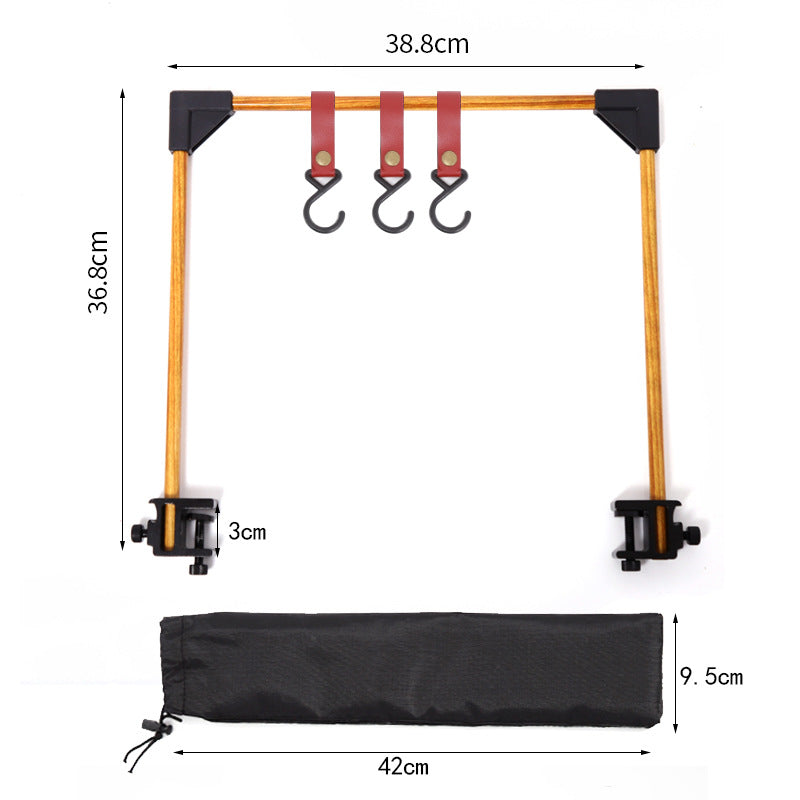 Adjustable Outdoor Camping Rack with Clamps for Pots, Stove, and Cookware