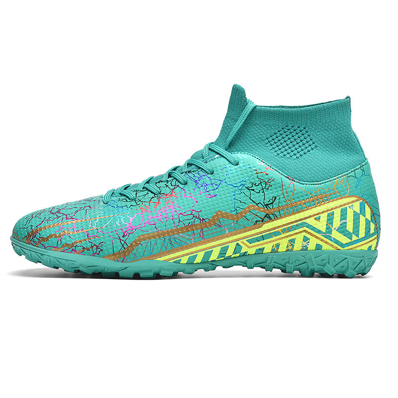 High-Top Youth Soccer Shoes with Turf Spikes for Better Traction