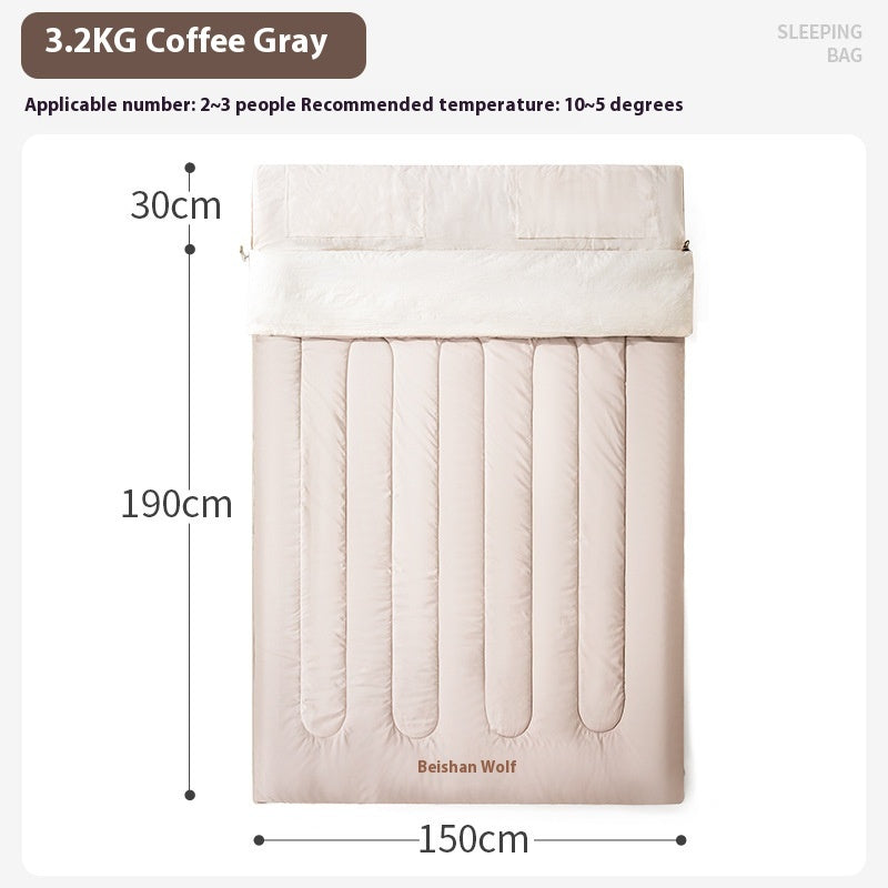 Double Outdoor Sleeping Bag Thickened Cold Protection