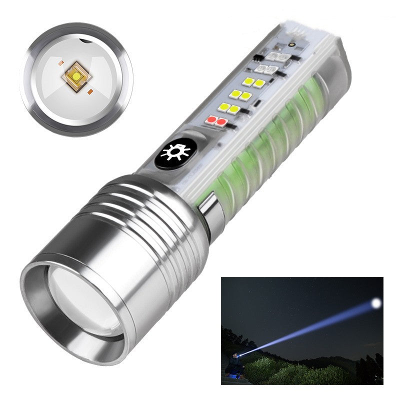 Rechargeable LED Laser Pointer UV Flashlight Waterproof Camping Light