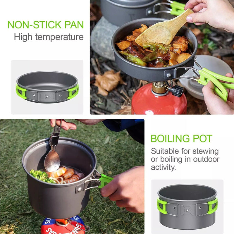 Camping Cookware Combo Set with Folding Mini Pot