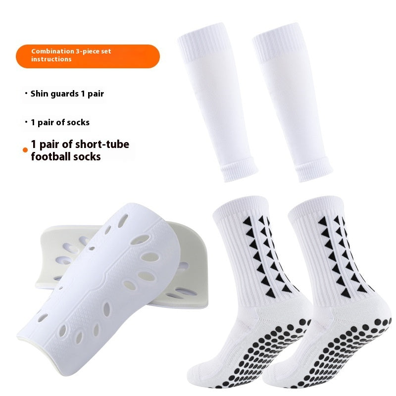 Long Soccer Shin Guard Set With Non-Slip Grip Socks
