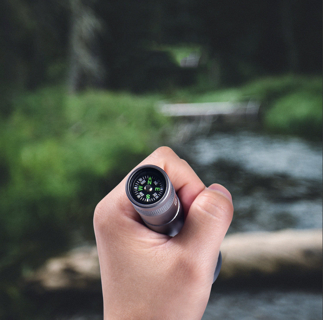 Rechargeable USB Waterproof Long-Range Camping Compass Flashlight